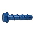 Torquemaster Masonry Screw, 3/8" Dia., Hex, 1 3/4 in L, Steel Blue Ruspert, 50 PK 53246